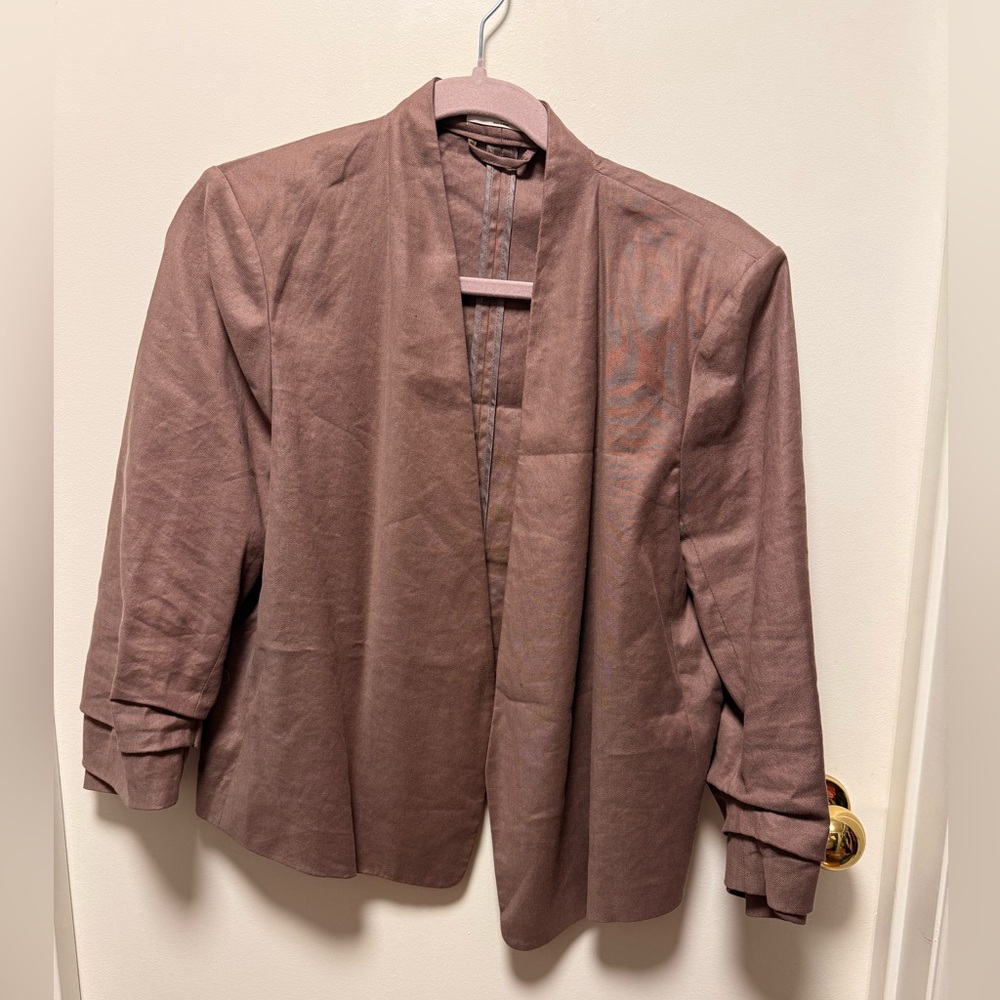 Aritzia BABATON Power Waist Blazer Linen Blend